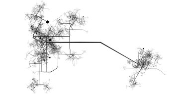 2d hava bir görünüm ile büyüyen şehir