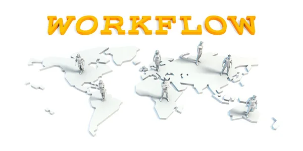 Concepto de flujo de trabajo con el equipo empresarial — Foto de Stock