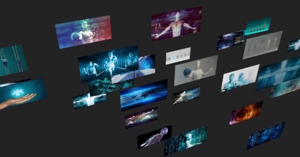 Galería digital Video Wall como concepto futurista — Vídeos de Stock