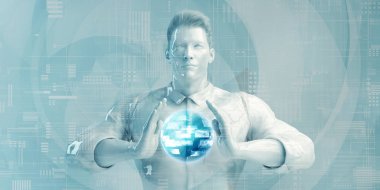 Dijital Çözümler Kullanan İş Adamı