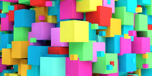 Cartaz com cubos aleatórios — Fotografia de Stock