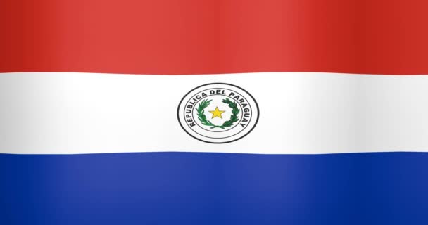 Waving vlag van Paraguay Looping Achtergrond — Stockvideo