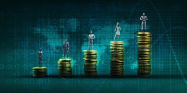 İş Çizelgesi Soyut Finansal İnsanlar Teması