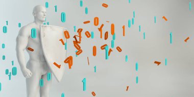 İnsan Koruma Kalkanı Virüsü Engelleyen Siber Güvenlik Konsepti