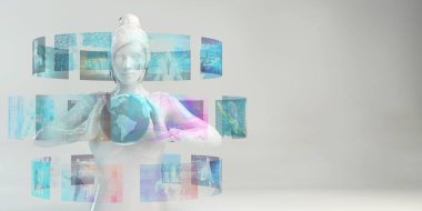 Video Wall Dijital Pazarlama Bir İş Konsepti 