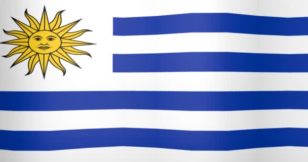 Bandera ondeante de Uruguay Fondo de bucle — Vídeos de Stock