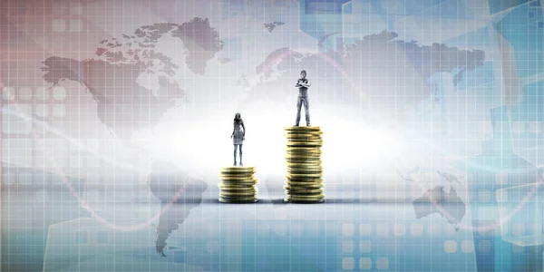Gender Pay Gap Frauen Werden Weniger Bezahlt — Stockfoto