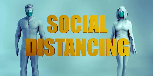 Social Distancing Reduce Transmission Rates Medical Concept — Stock Photo, Image
