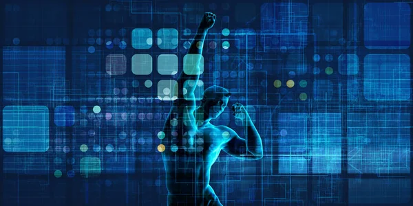 Software Lichaamstechnologie Van Het Digitale Gezondheidsstelsel Als Concept — Stockfoto