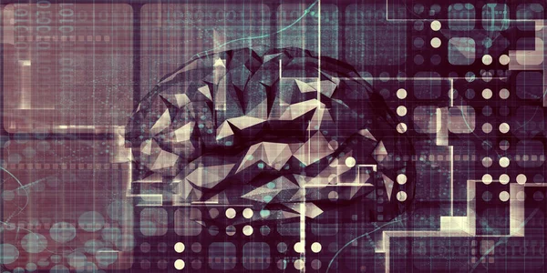 Mind Brain Code Als Data Visualisatie Concept Art — Stockfoto