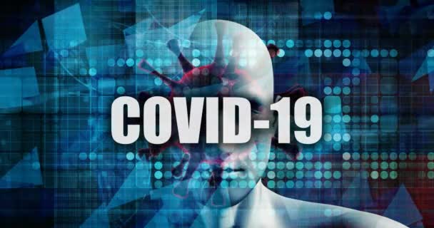 Covid-19 Noticias Titular Concepto Antecedentes Concepto Arte — Vídeos de Stock