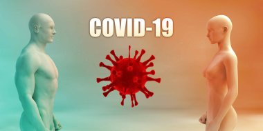 Kırmızı Büyük Virüs Damlacıkları ile Covid-19