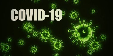 Covid-19 Bulaşıcı Hastalık Siyah ve Yeşil Konsepti
