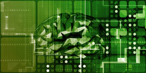Mozková Technologie Pro Vědu Abstraktní Digitální Pozadí — Stock fotografie