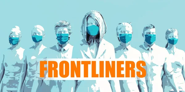 Frontliners Lékařský Personál Čelí Epidemie Koronaviru Ženským Lékařem — Stock fotografie