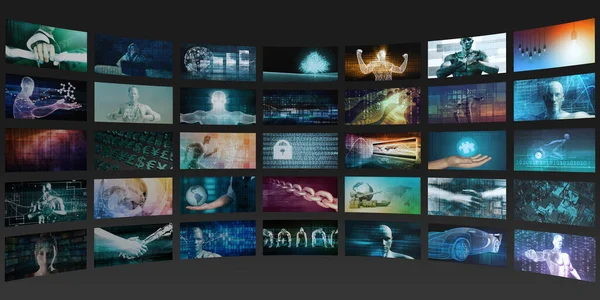 Concetto Video Streaming Contenuti Multimediali Intrattenimento Digitale — Foto Stock