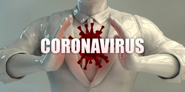 Coronavirus with Medical Personnel Containing Virus Germ