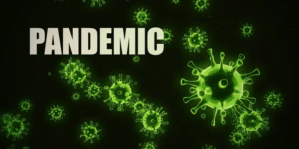 Concepto Enfermedad Por Infección Pandémica Negro Verde — Foto de Stock