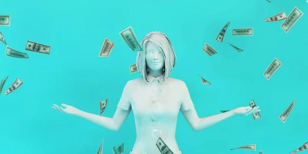 Easy Money Cash Happy Businesswoman — Stock Photo, Image