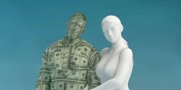 Sex Mit Frau Bezahlen Mann Mit Geld Verführen — Stockfoto