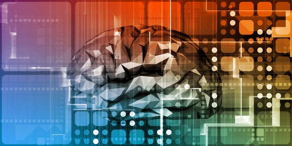 Cerebro Virtual Autoprocesamiento Tecnología Concepto Arte — Foto de Stock