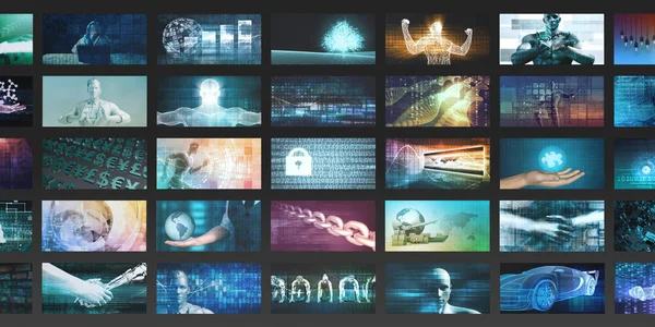 Videowand Hintergrund Als Futuristisches Unterhaltungskonzept — Stockfoto