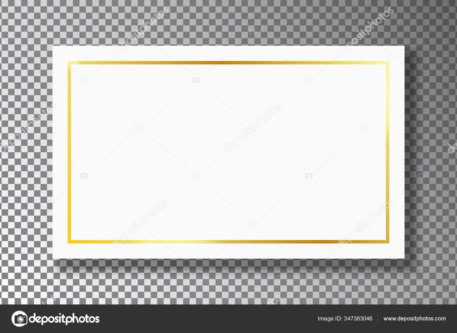 Golden Frame White Plate Isolated Transparent Background Shadow Gold Border  Stock Vector by ©Remo_Designer 347383046