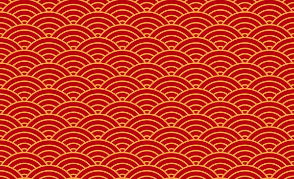 Kinesiska Sömlösa Mönster Traditionell Orientalisk Bakgrund Med Rött Och Guld — Stock vektor