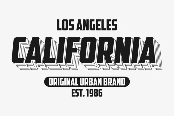 Slogan Tipografia Moderna California Shirt Grafica Maglietta Los Angeles Stampa — Vettoriale Stock