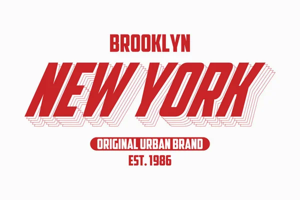 Nova Iorque Moderna Tipografia Slogan Para Shirt Brooklyn Tee Shirt —  Vetores de Stock
