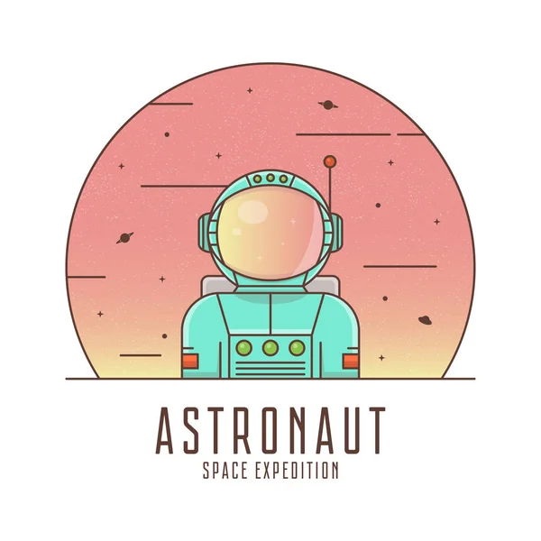 Astronauta Con Traje Espacial Diseño Del Logo Spaceman Ilustración Del — Archivo Imágenes Vectoriales