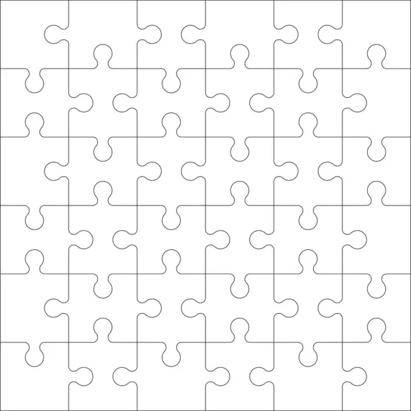 Puzzle Prázdná Šablona Čtvercovou Mřížkou Skládačka 6X6 Velikost Mozaika Pozadí — Stockový vektor
