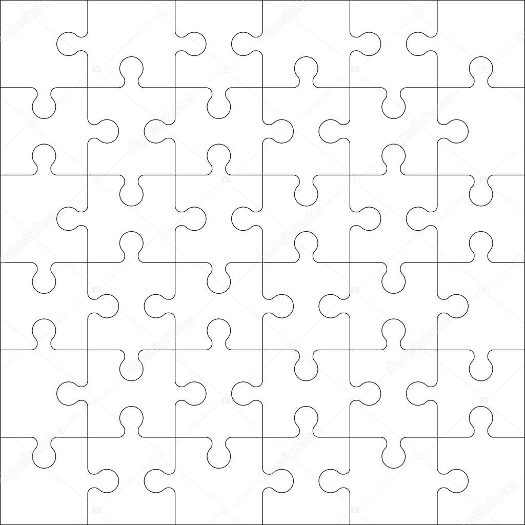 Puzzle Modello Vuoto Con Griglia Quadrata Puzzle 6X6 Dimensioni Con -  Vettoriale Stock di ©Remo_Designer 347511670