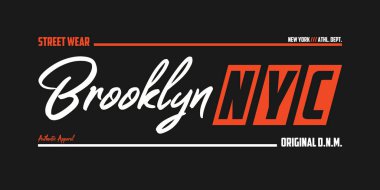 New York Polisi, Brooklyn atletizm tişörtü tasarımı. Spor giysileri için New York tipografisi. Vektör illüstrasyonu.