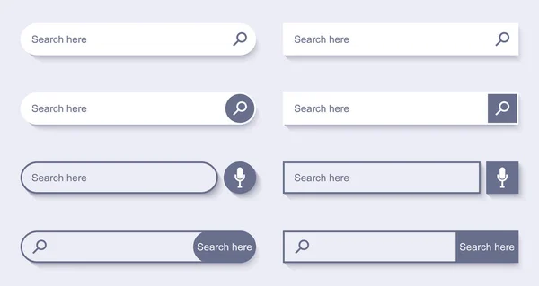 Suchleiste Für Design Satz Von Elementen Für Die Designschnittstelle Der — Stockvektor