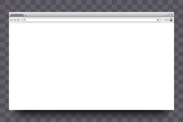 浏览器窗口的接口 网站页面 网页窗口屏幕 现代互联网浏览器 在有阴影的透明背景上进行模拟 矢量说明 — 图库矢量图片