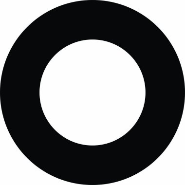 O harfi vektör siyah ve beyaz