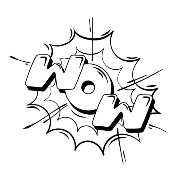 WOW! explosion comics style superhero lettering — Stock Vector