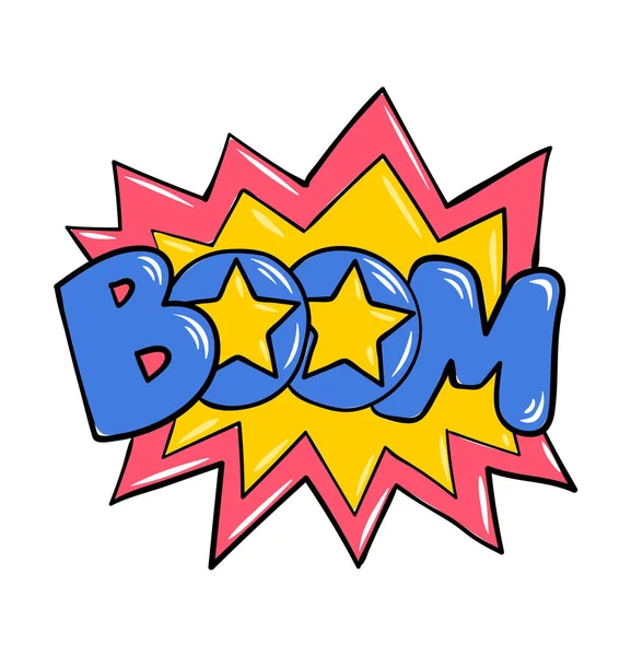 ¡BOOM! explosión cómics estilo superhéroe letras — Vector de stock