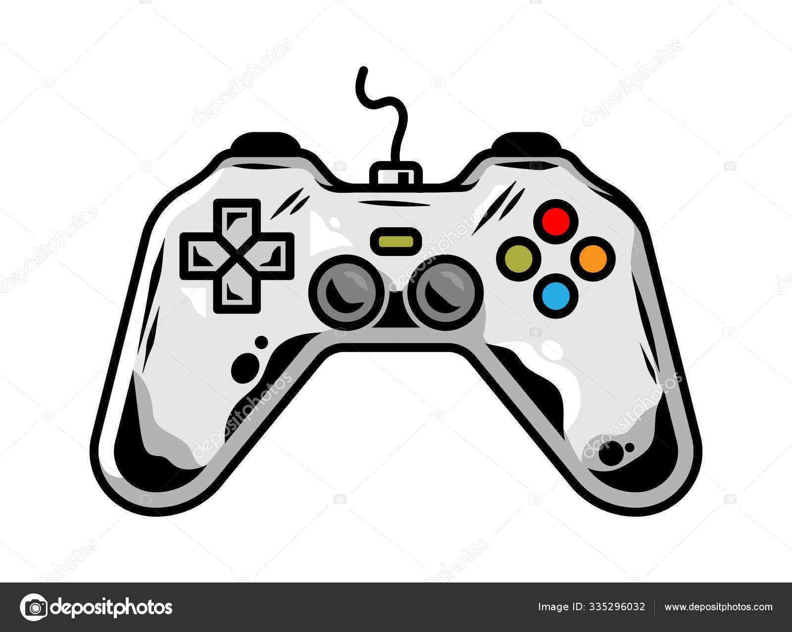 Design de ilustração vetorial de desenho animado de joystick de jogo