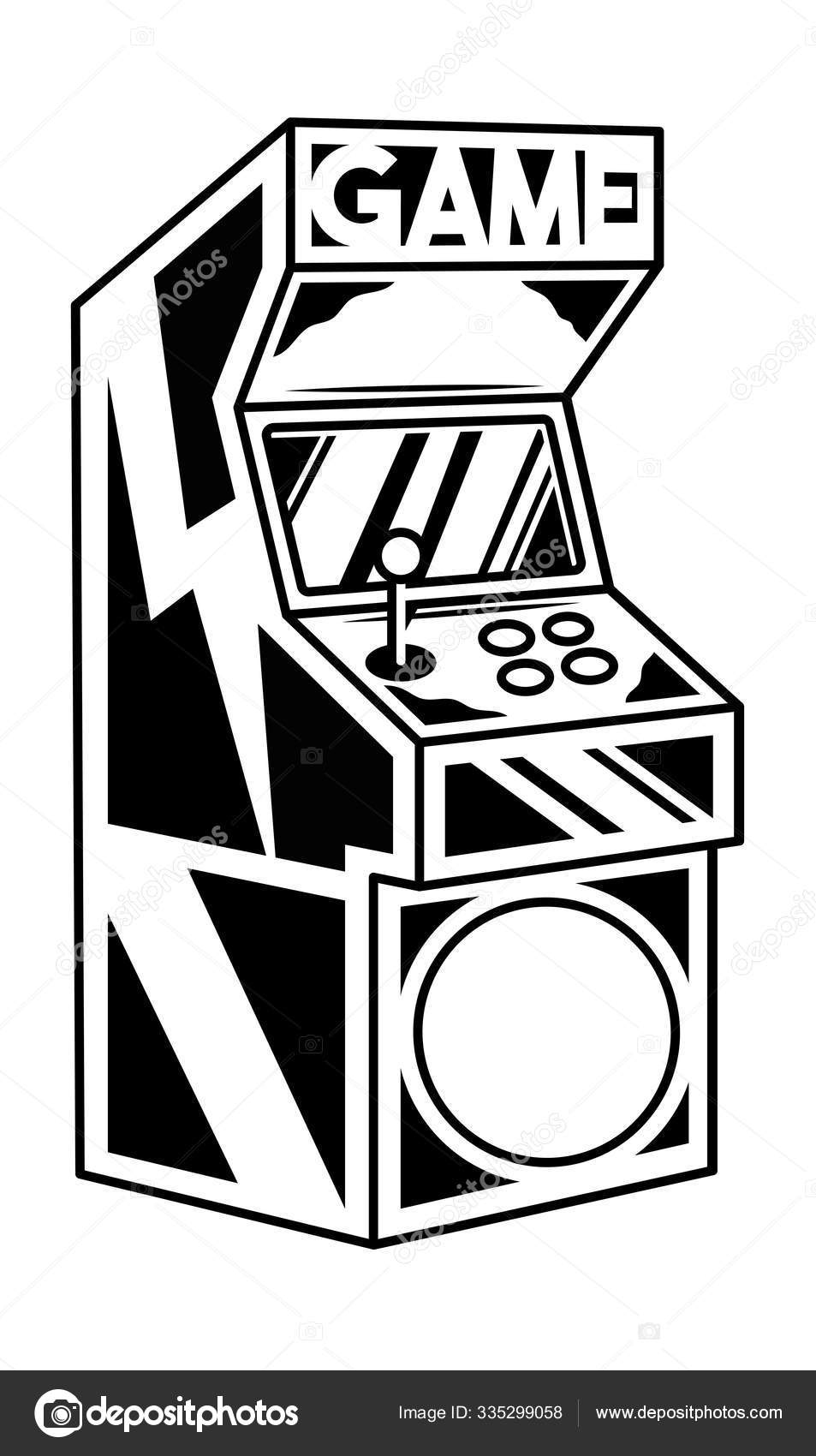 Old classic game machine for play retro video game Stock Vector by