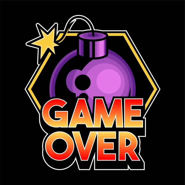 Game over" lettering game design trendy phrase — Stock Vector