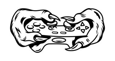 Oyun sahası joystick kontrol makinesini tutan T-Rex