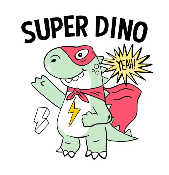 Super dino t-rex print design — стоковый вектор