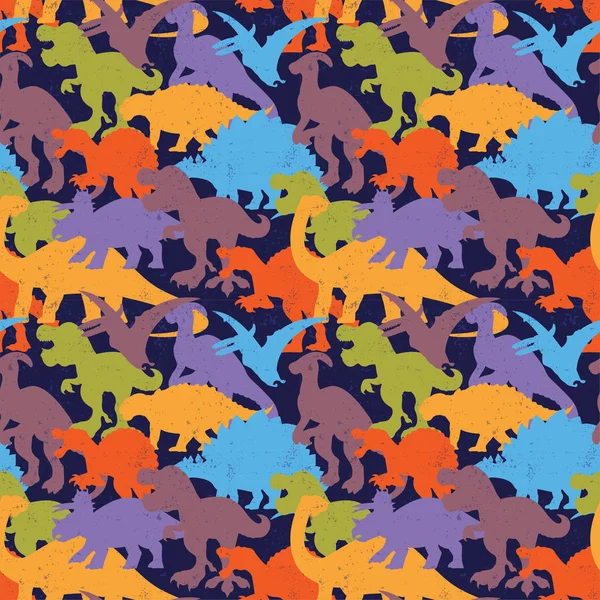Dinosaures motif sans couture design de mode — Image vectorielle