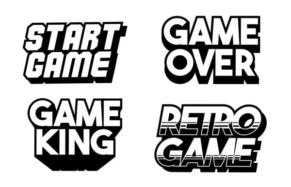 Set collection classic retro game phrases — Stock Vector