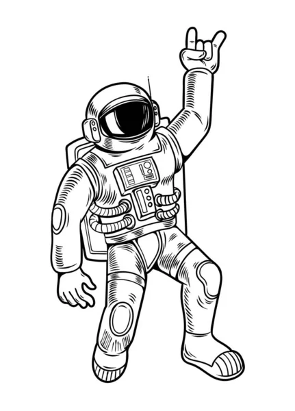 Divertido tipo fresco astronauta astronauta astronauta — Vector de stock