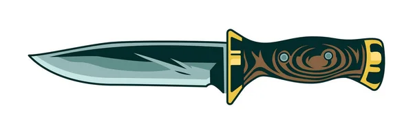 Классический винтажный металлический нож с деревянной ручкой — стоковый вектор