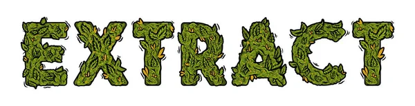 Lettering design weed inscription "EXTRACT" — 스톡 벡터