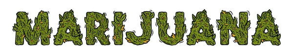 Lettering design inscrição de ervas daninhas "Marijuana" —  Vetores de Stock